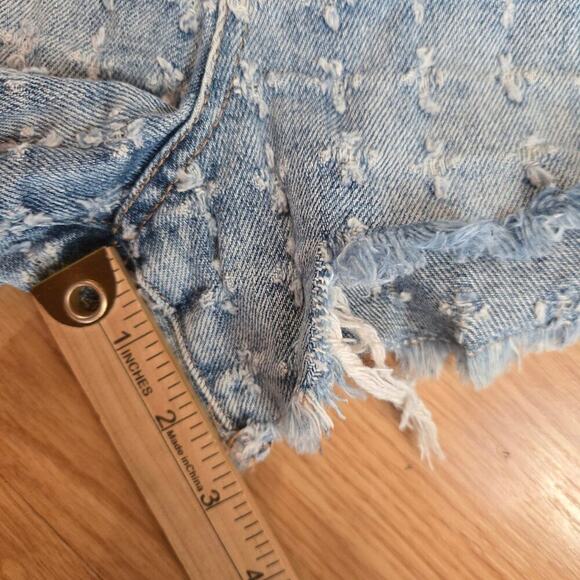BLANKNYC The Barrow Womens High-Rise Distressed Denim Shorts Sz 24 Frayed Edge - Picture 10 of 11